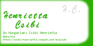 henrietta csibi business card